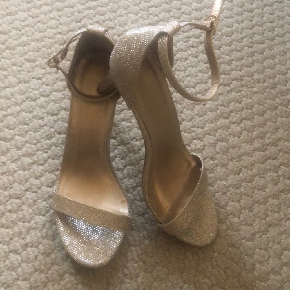 Gold strappy heels